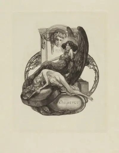 Bookplate; Kekleimenon Des Küntlers eigenes Buchzeichen av Franz von Bayros