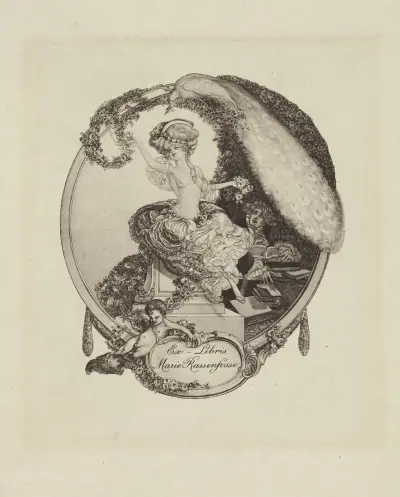 Bookplate of Marie Rassenfosse av Franz von Bayros