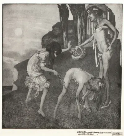 Erotische Darstellung 3 av Franz von Bayros
