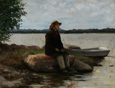 An angler av Adolf Von Becker