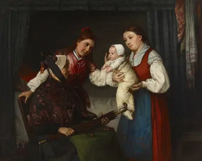 Presenting The Baby av Adolf Von Becker