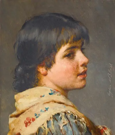 A venetian girl av Eugen von Blaas