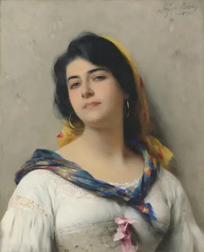 A young beauty av Eugen von Blaas