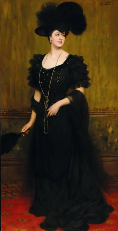 Portrait of Madame Lebreton av Eugen von Blaas