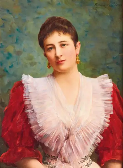 Portrait of Olga Sardegna Daverio av Eugen von Blaas