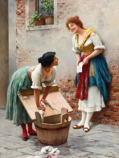 Spridande av nyheten av Eugen von Blaas