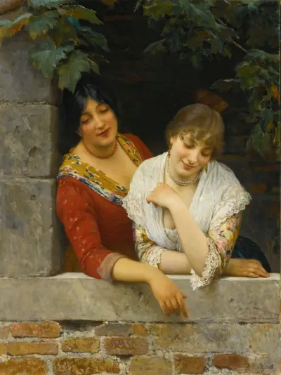 Venetianare på balkongen av Eugen von Blaas