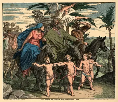 Abram erblickt das ihm verheissene Land (Abram beholding the promised land) av Julius Schnorr von Carolsfeld