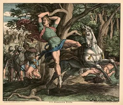 Absaloms Ende (The death of Absalom) av Julius Schnorr von Carolsfeld