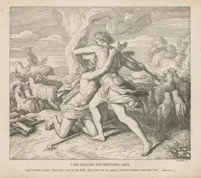 Kain dödar sin bror Abel av Julius Schnorr von Carolsfeld