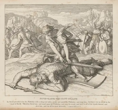 David besegrar Goliat av Julius Schnorr von Carolsfeld
