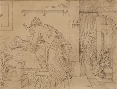 Uppväckandet av änkans son i Sidon av Julius Schnorr von Carolsfeld