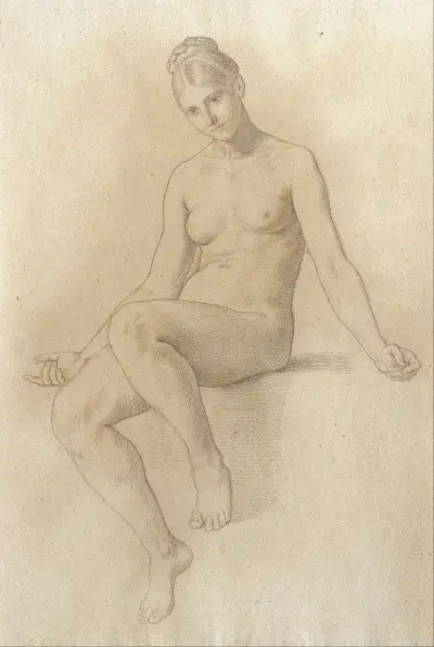 Kvinnlig nakenstudie av Julius Schnorr von Carolsfeld