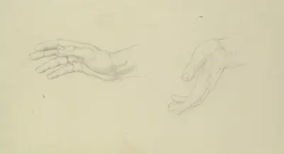 Gesten einer rechten und einer linken Hand av Julius Schnorr von Carolsfeld
