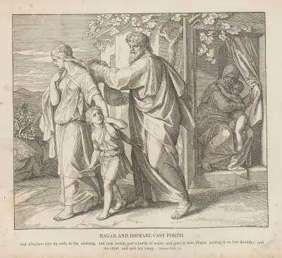 Hagar och Ismael fördrivs av Julius Schnorr von Carolsfeld