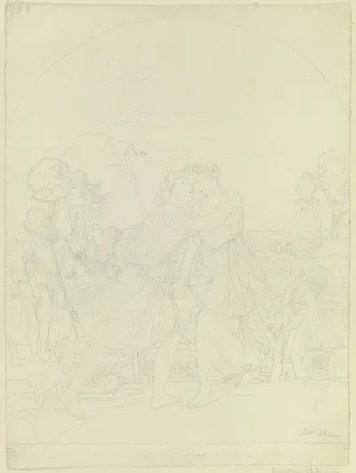 Jákob a Ráchel, 1820 – č. 3, Julius Schnorr von Carolsfeld