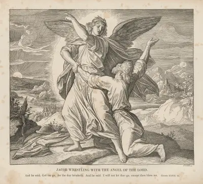 Jakob brottas med ängeln av Julius Schnorr von Carolsfeld