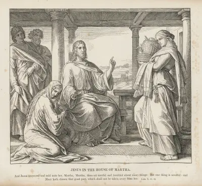 Jesus i Martas hus av Julius Schnorr von Carolsfeld