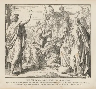 Johannes Döparen predikar i öknen av Julius Schnorr von Carolsfeld