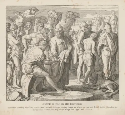 Josef säljs av sina bröder av Julius Schnorr von Carolsfeld