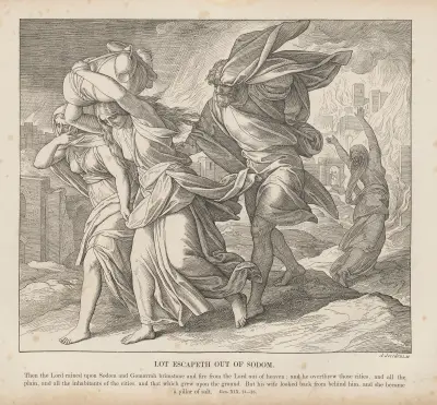Lot undkommer Sodom av Julius Schnorr von Carolsfeld