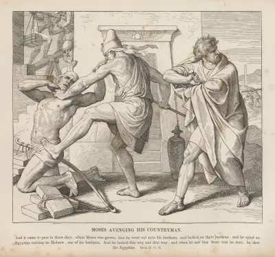 Moses hämnas sin landsman av Julius Schnorr von Carolsfeld