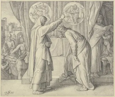 Nathan’s penitential sermon av Julius Schnorr von Carolsfeld