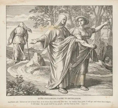 Rut följer Noomi till Betlehem av Julius Schnorr von Carolsfeld