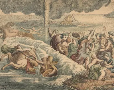 Övergången över Röda havet av Julius Schnorr von Carolsfeld