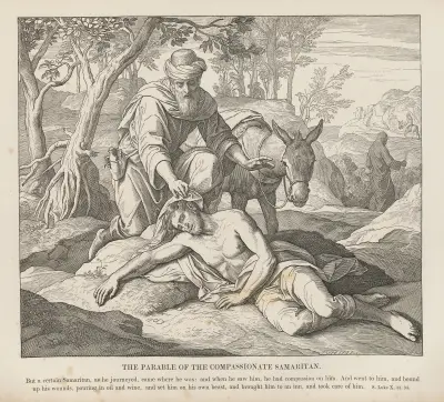 Liket i den barmhärtige samariern av Julius Schnorr von Carolsfeld