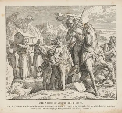 Vattnen i Jordan delas av Julius Schnorr von Carolsfeld