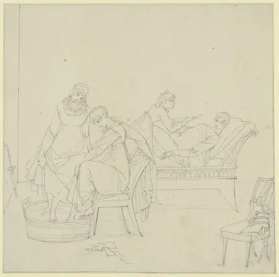 Die Damen im Negligé (Taunusreise) av Peter von Cornelius