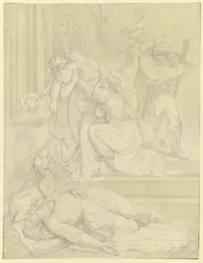 Kriemhild ser Siegfrieds lik av Peter von Cornelius