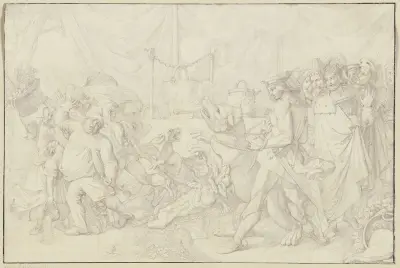 Siegfried griper en björn av Peter von Cornelius