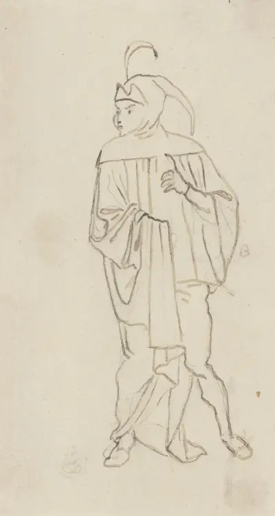 Szene am Ausgang der Kirche; Mephisto av Peter von Cornelius