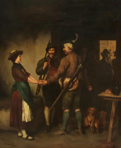 Abschied der Jäger av Franz von Defregger