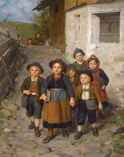 På skolvägen av Franz von Defregger