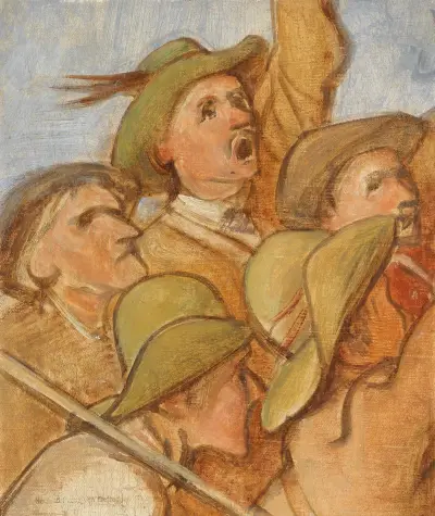 Bonde (tyrolsk frihetskämpe) oljeskiss av Franz von Defregger