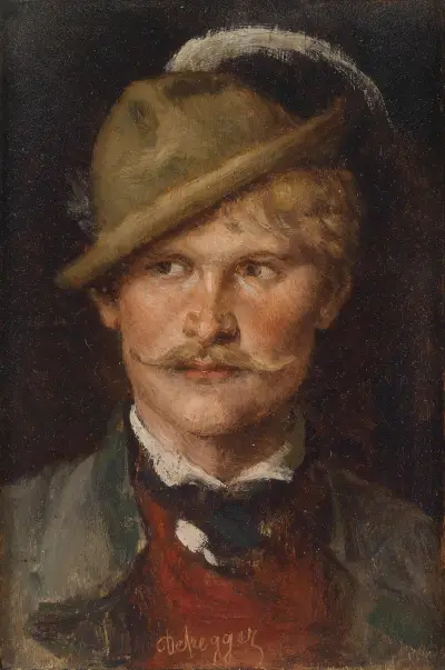 Bondeyngling med hatt av Franz von Defregger