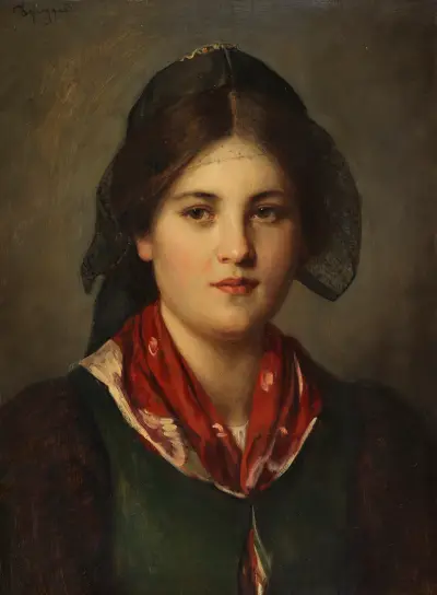 Dirndl mit Spitzenhaube av Franz von Defregger