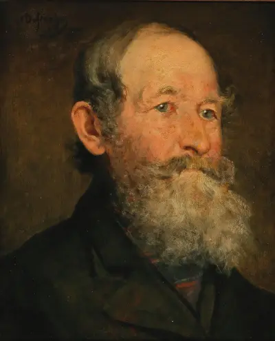 Männerkopf av Franz von Defregger