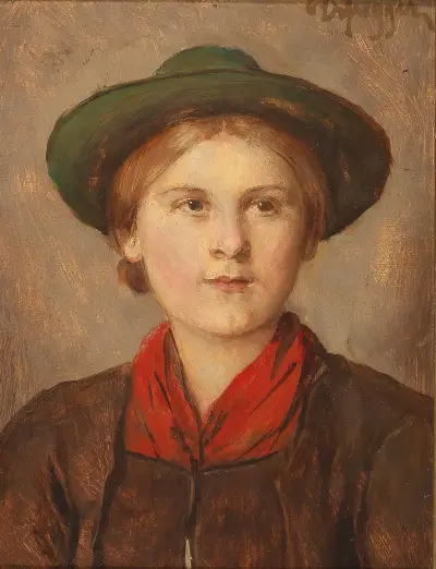 Young Girl av Franz von Defregger