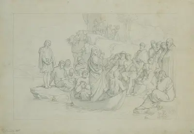 Die Predigt vom Schiffe av Joseph von Führich