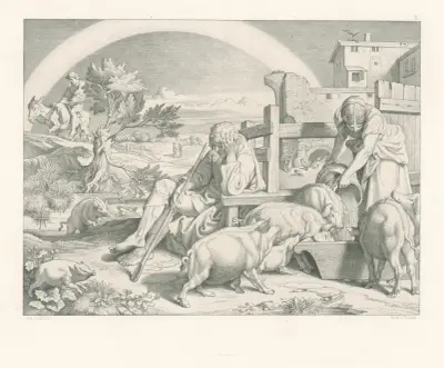 Pastier svíň av Joseph von Führich