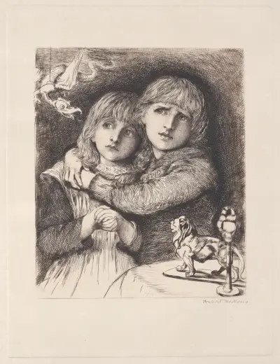 Babes in the Wood av Sir Hubert von Herkomer