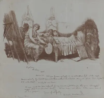 Invitation to a Benefit Dinner from Hubert von Herkomer to Thomas Agnew av Sir Hubert von Herkomer