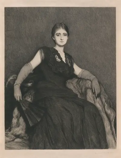 The Lady in Black av Sir Hubert von Herkomer