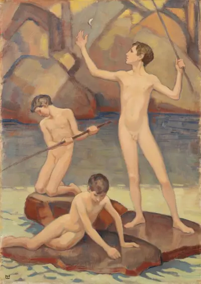 Angelnde Knaben av Ludwig von Hofmann