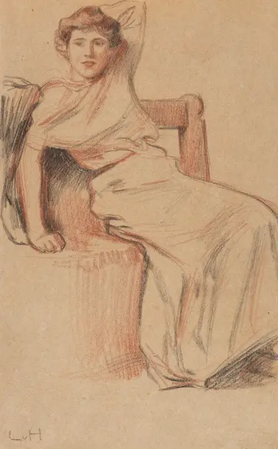 Bildnis einer sitzenden Dame av Ludwig von Hofmann