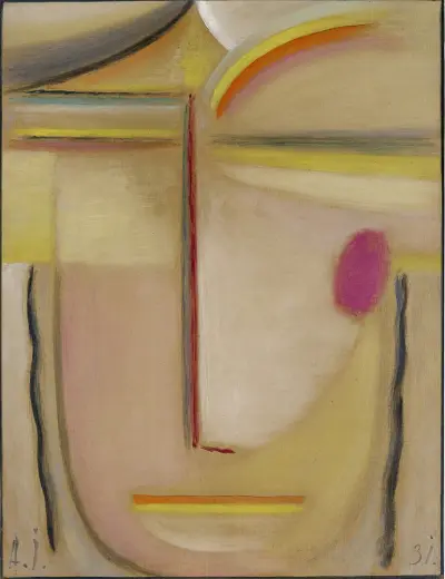 Abstract Head,Gold and Pink av Alexej von Jawlensky